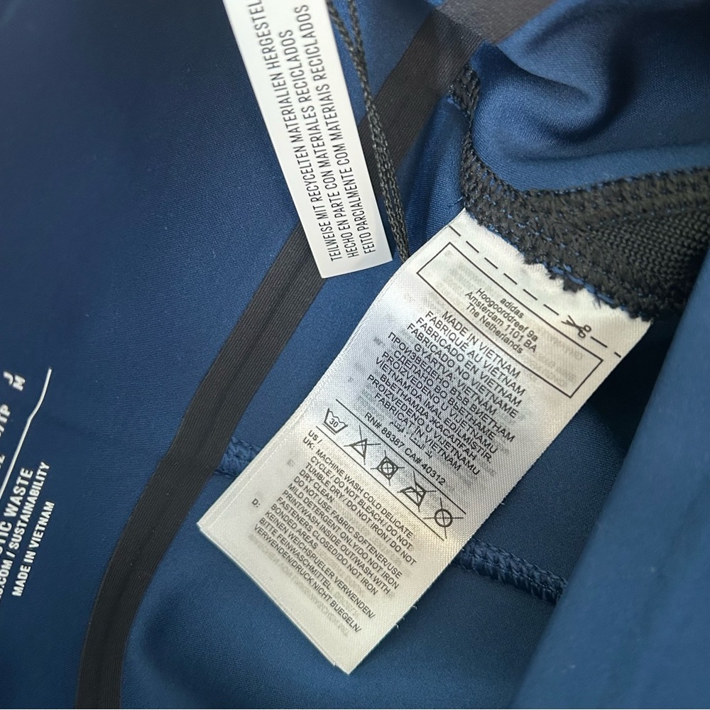ADIDAS BY STELLA MCCARTNEY Knitmix Flare Leggings xs blue moto‎ pants - Picture 11 of 14